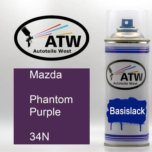 Mazda, Phantom Purple, 34N: 400ml Sprühdose, von ATW Autoteile West.